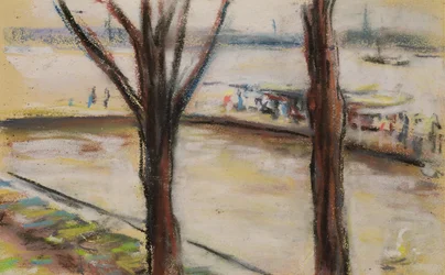 Landingsplads ved Uhlenhorster Fahrhaus i efteråret 1909